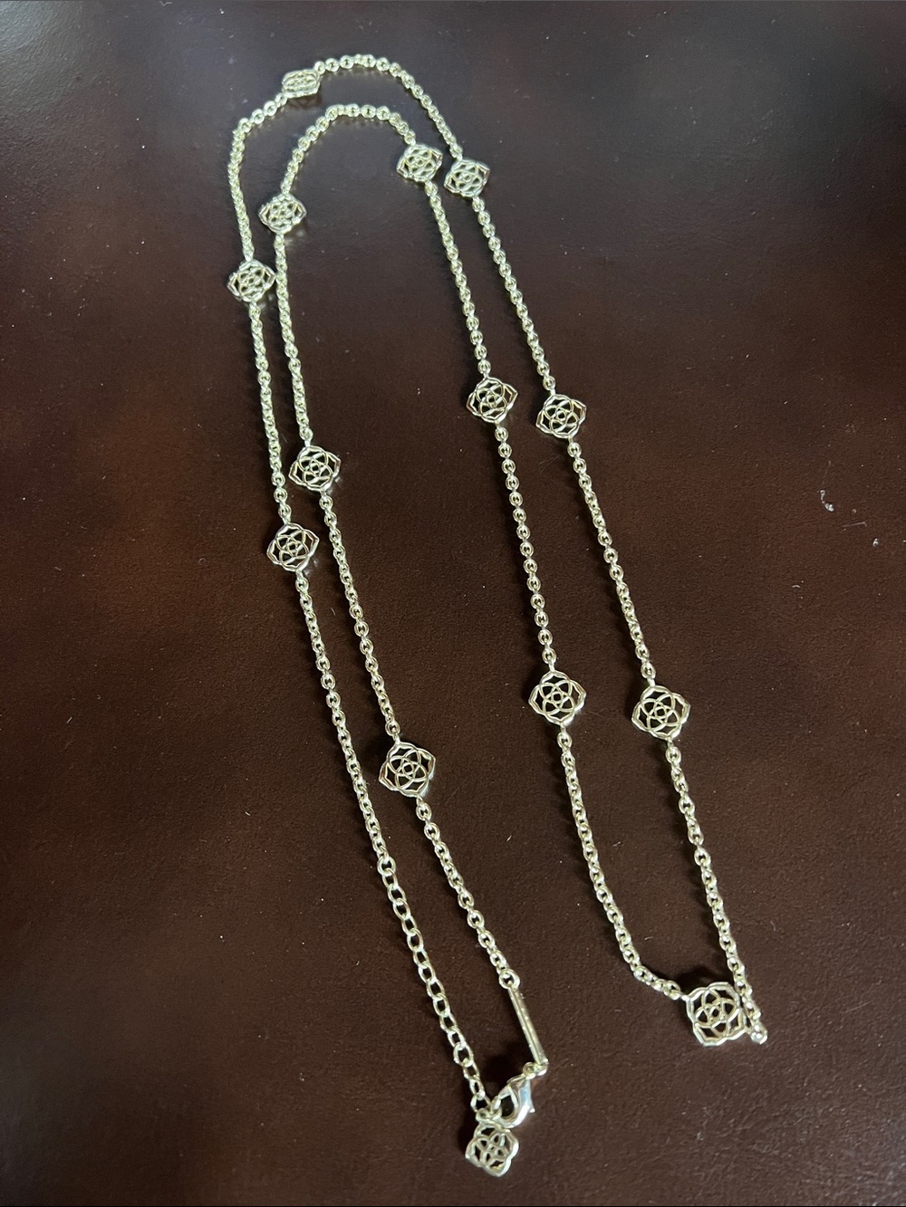 Kendra Scott Gold Floral Lattice Long Necklace